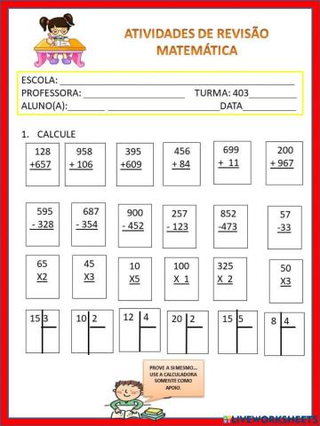 Revisão de matemática