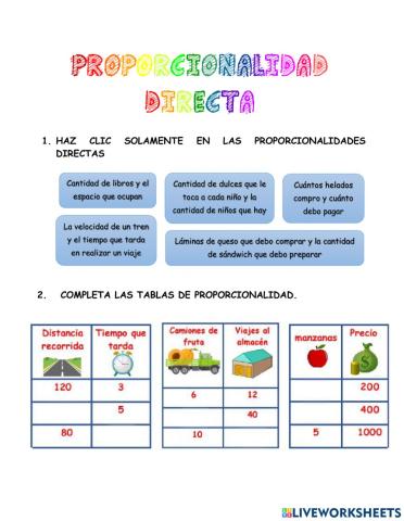 Proporcionalidad directa