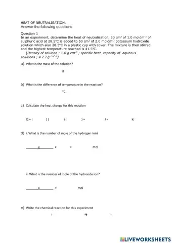 Heat of neutralisation