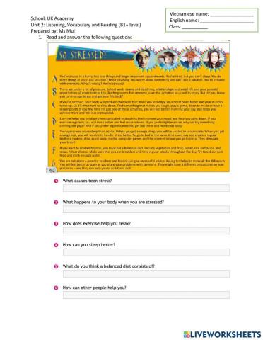 Achievers B1+: Unit 2 (Review)