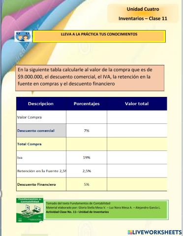 Clase 11 - Calculo de descuentos - IVA y Ret. Fuente