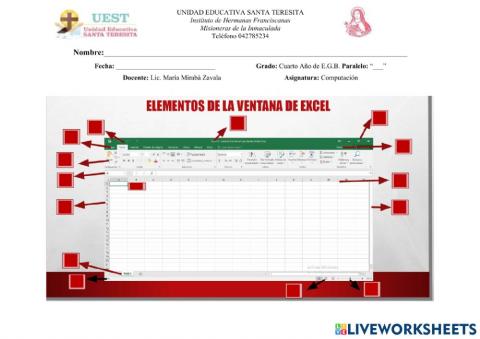 Elementos de la ventana de excel