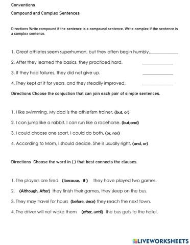 5th grade M1 L4 Compound and Complex Sentences