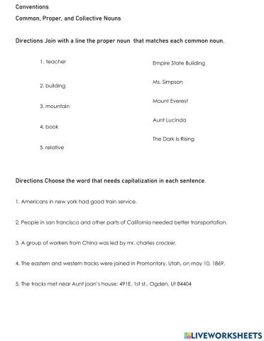 5th grade M1 L5 Conventions