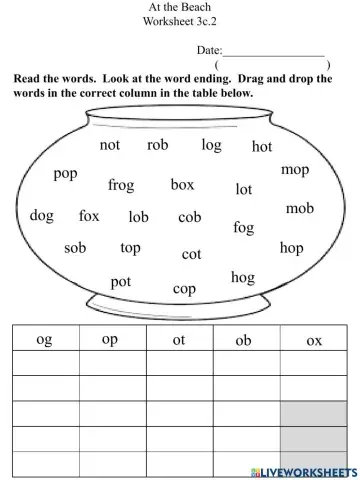 3c.2 Short O Word Sorting
