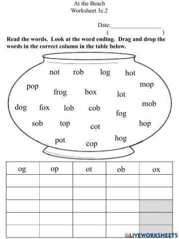 3c.2 Short O Word Sorting