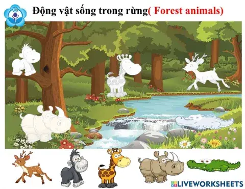 Ghép hình với bóng của con vật