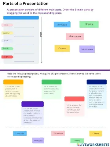 Main and Basic Parts of a Presentation Teacher Adry