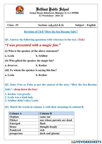 English ch-8 revision