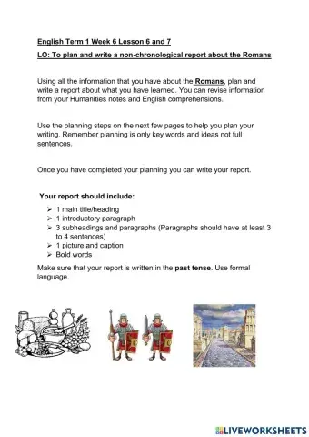 English Term 1 Week 6 Lesson 6 and 7