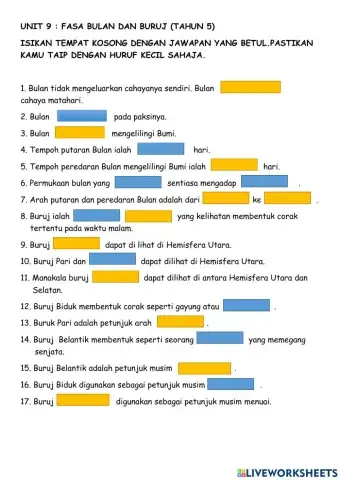 Unit 9 : Bulan dan Buruj