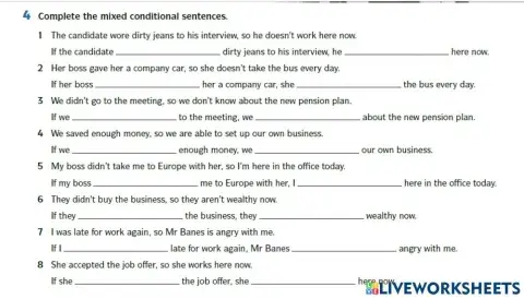 Unit 8 mixed conditionals