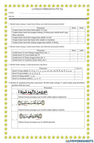 Latihan tahsinul qur'an kelas v