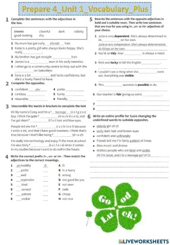 Prepare 4-Unit 1-Vocabulary-Plus