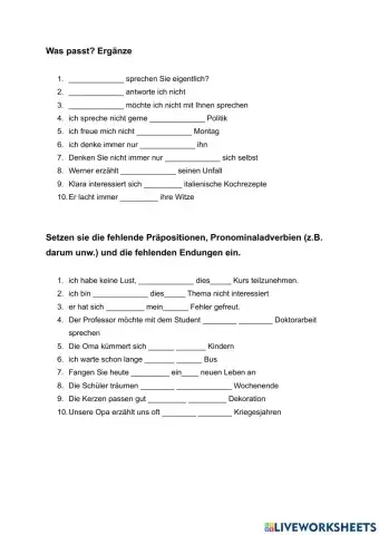 Verben mit Präpositionen