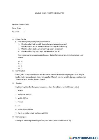 LKPD Hikmah Haji,zakat dan wakaf