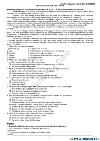 Lớp 11TĐ-U1-Reading and vocab