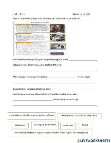 Tulis rumusan b.teks m-s 141