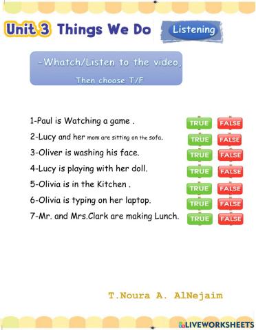 we can3 Listening Things we do