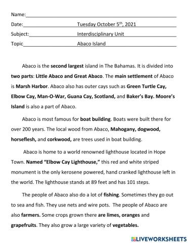 Abaco Island Notes