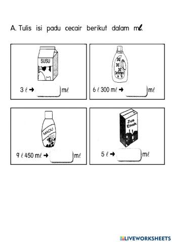 Penukaran Unit isi Padu Cecair