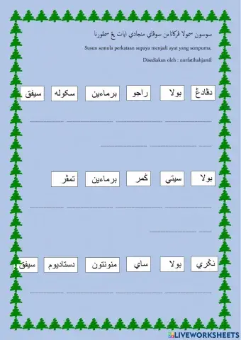 Latihan menyusun ayat jawi