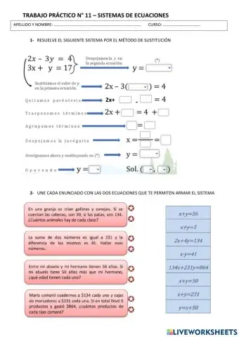 Tp n° 11  sistema ecuaciones
