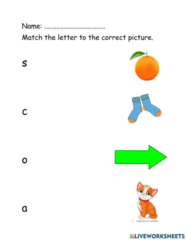 Matching c o a s letter sounds