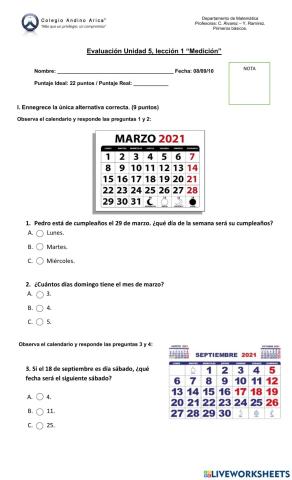 Unidad 5, lección 1 - primeros.