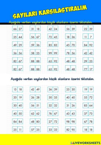 Sayıları Karşılaştıralım