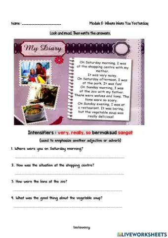 Module 8 : Where Were You Yesterday?