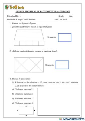 Evaluacion de razonamiento matemático