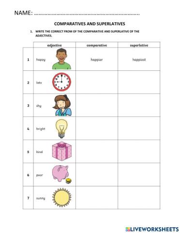 Comparatives and superlatives