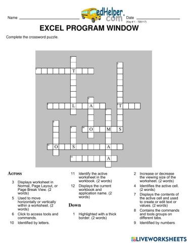 Excel Crossword