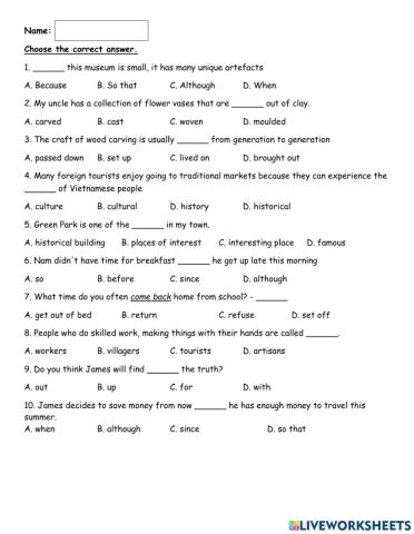 Unit 1: local environment