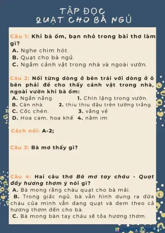 Tập đoc: Quạt cho bà ngủ