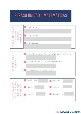 Números y operaciones