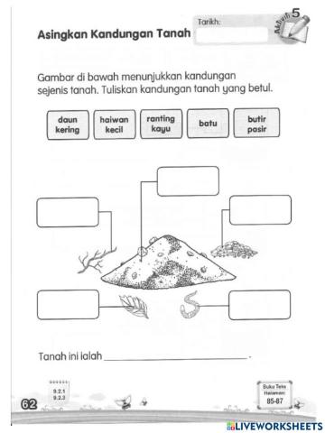 Asingkan kandungan tanah