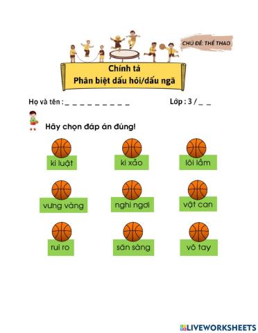 Chính tả lớp 3: Phân biệt dấu hỏi-dấu ngã