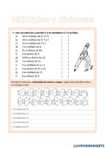 Múltiplos y divisores