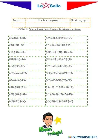 Operaciones combinadas de enteros