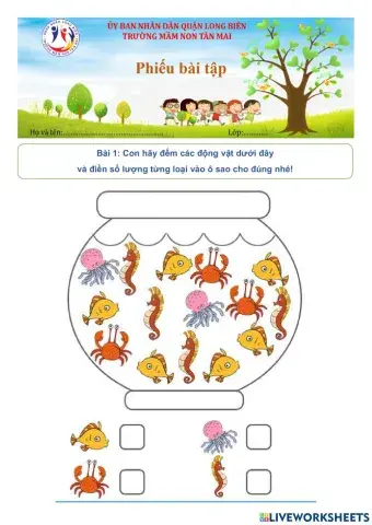 Trò chơi ôn tập tách gộp trong phạm vi 6