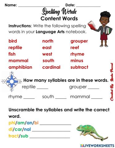 Syllables Spelling