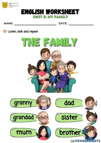 1st grade - My Family