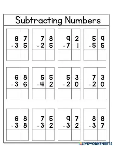 Subtraction without borrowing
