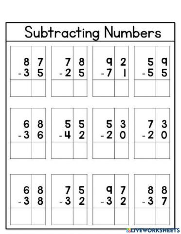 Subtraction without borrowing