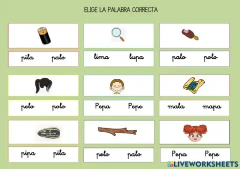 Elige la palabra correcta-1