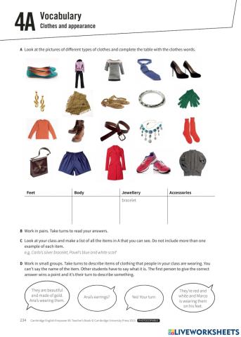 Clothes and appearance