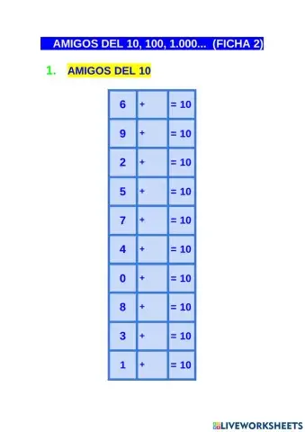 Amigos de 10, 100, 1000...