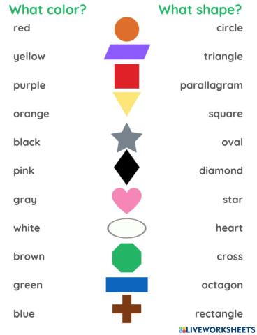 Matching shapes and colors